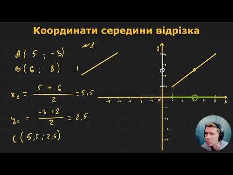 Видео: 9Г1.3. Координати середини відрізка