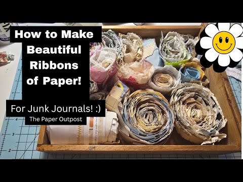 Видео: Как сделать красивые бумажные ленты! ! В журнале "Junk Journal"! Paper Outpost!