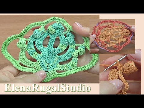 Видео: ВЯЗАНИЕ крючком/3Д ВЯЗАНИЕ/ЛИСТИК со спиральками для декора или ирландского кружева