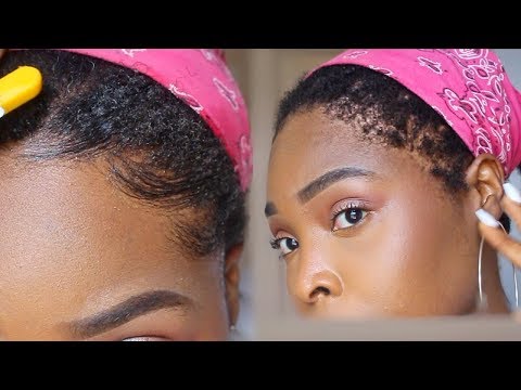 Видео: Лучший контроль краев для укладки жёстких натуральных волос 4C без белых чешуек | Как уложить края