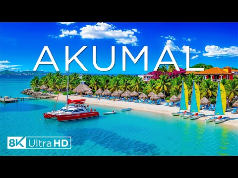 Видео: Акумаль, Мексика 8K – Карибский рай с белым песком и бирюзовой водой, расслабляющая музыка
