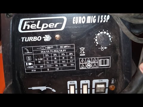 Видео: Helper turbo euro MIG 135 P. Замена кабеля массы, крокодила. Профилактика.