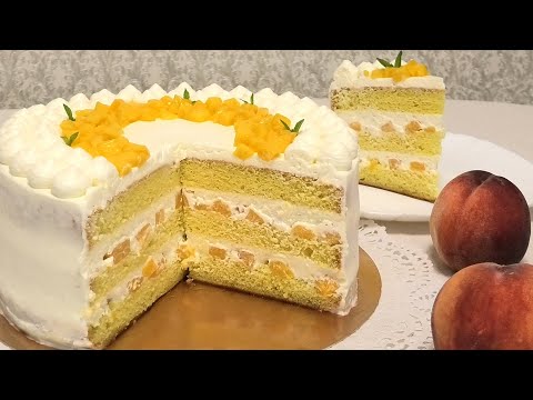 Видео: ТОРТ С ПЕРСИКАМИ. Как подготовить свежие  персики   для торта./Рeach cake