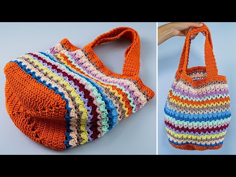 Видео: Как связать простую большую сумку, в которую поместится все, крючком!