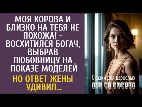 Видео: Моя корова и близко на тебя не похожа! - восхитился богач, выбрав любовницу на показе моделей…