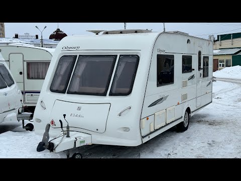 Видео: Обзор прицепа для путешествий. Elddis Odyssey 525/5. Пятиместный караван 2008 года.