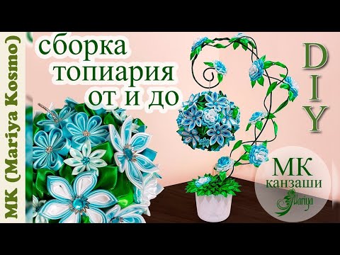 Видео: МК - сборка топиария канзаши от и до  | новинка kanzashi | Mariya
