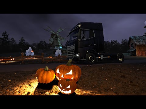 Видео: Euro Truck Simulator 2  v1.52/ [Trucky] / конвой Happy Halloween Event [10/13]