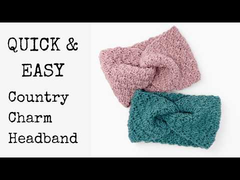 Видео: Мастер-класс по вязанию повязки на голову крючком в стиле «Деревенский шарм» — быстро и просто!