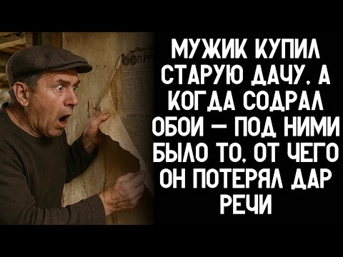 Видео: Мужик купил старую дачу, а когда содрал обои — нашел под ними то, от чего побледнел
