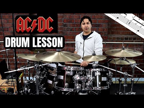 Видео: Как играть Thunderstruck группы ACDC на барабанах — Урок игры на барабанах