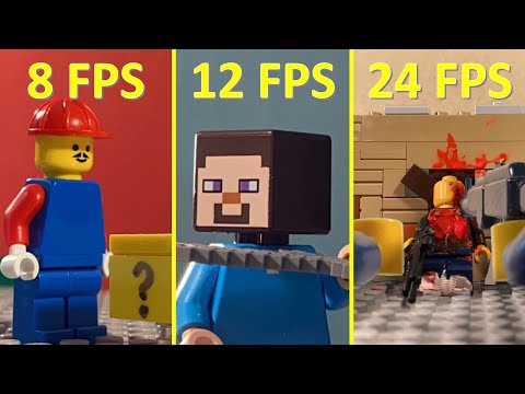 Видео: Анимация с разной частотой кадров (FPS) — Lego Stop Motion