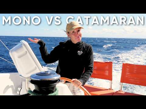 Видео: Могут ли катамараны идти против ветра? Яхта напоролась на скалы! Катамаран против однокорпусного ...