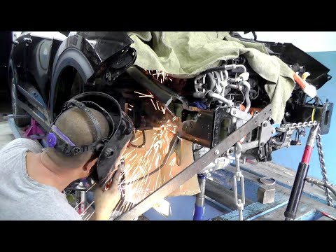 Видео: Kia Niro Hybrid. Вытяжка правого лонжерона. Сварочные работы.