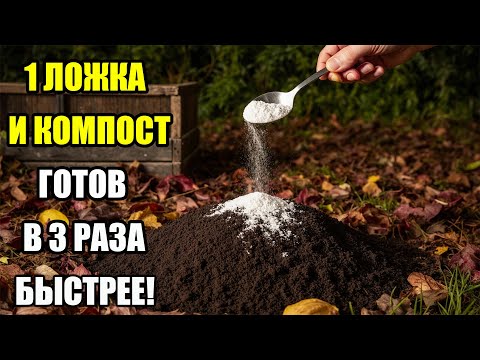 Видео: Как ускорить компост осенью? 1 ложка – и компост готов в 3 раза быстрее! Секрет в одной добавке!