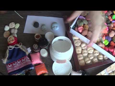 Видео: 2 часть. Грунтуем личики из воздушного пластилина МК от Тимофеевой Марины