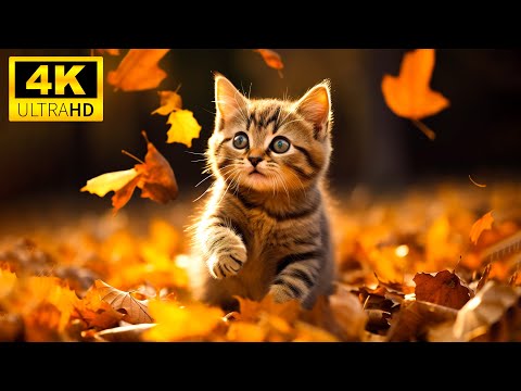 Видео: Baby Animals 4K (60FPS) — осенние дикие детеныши животных под расслабляющую музыку