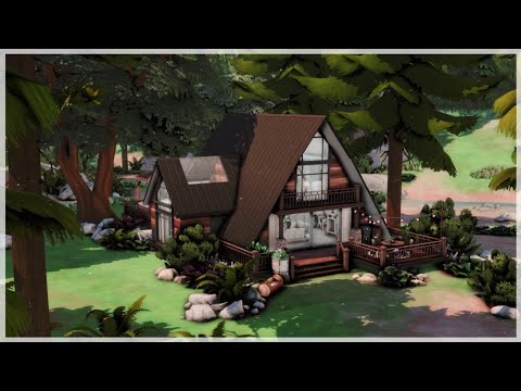Видео: Отпускной дом в лесу🌲| Симс 4: Строительство | A-frame Forest Cabin | The Sims 4: Speed Build