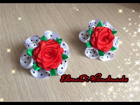 Видео: МК / Резиночка для волос с красной розой / Канзаши