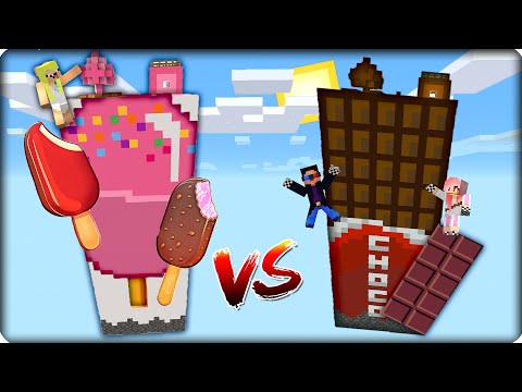 Видео: 🍦🍫ЧАНК МОРОЖЕНОГО Против ЧАНК ШОКОЛАДКИ в Майнкрафте! Нубик Кубик Шеди Леска
