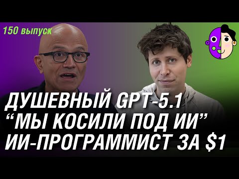 Видео: Душевный GPT-5.1, ИИ-программист за $1, “мы косили под ИИ”