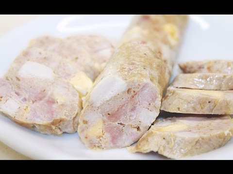 Видео: Домашняя куриная колбаса со свининой и сыром