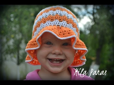 Видео: Летняя панама крючком для девочки "Апельсин"