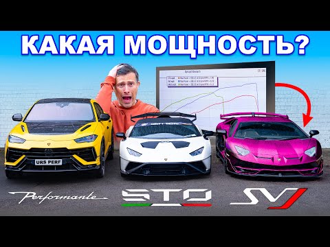 Видео: Lambo Aventador SVJ, Huracan STO и Urus Performante: ДИНАМОМЕТРИЧЕСКИЙ ТЕСТ