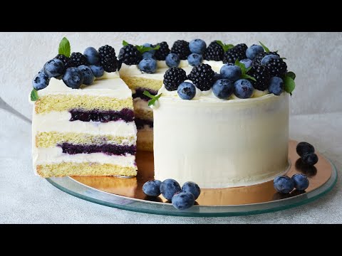 Видео: Бесподобный ТОРТ с ГОЛУБИКОЙ 🥰Десерт с летней ягодой | CAKE WITH BLUEBERRY