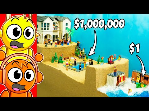 Видео: Реакция на катастрофу LEGO НАВОДНЕНИЕ «БОГАТЫЕ против БЕДНЫХ»!
