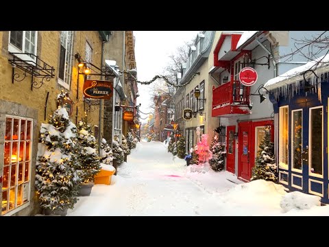 Видео: [4K]🇨🇦 Алиса в зимней стране чудес⛄❄ Полночная метель в Старом Квебеке🌨️ Февраль 2023 г.