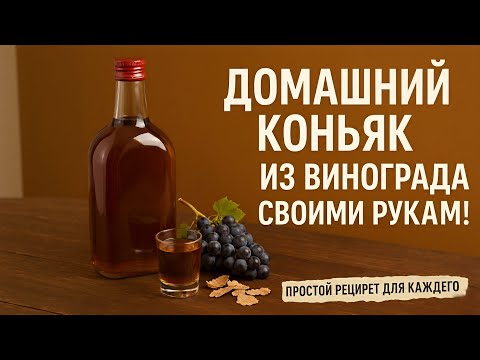 Видео: КОНЬЯК ДОМА! ЛУЧШЕ МАГАЗИННОГО — ИЗ ЧИСТОГО ВИНОГРАДА!