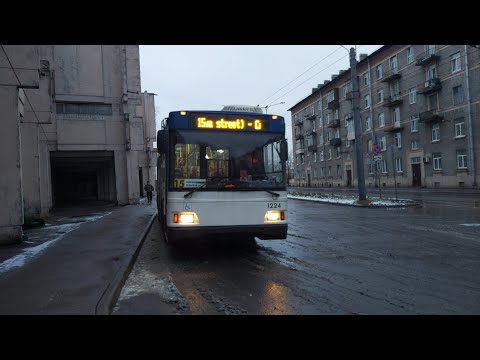 Видео: Троллейбус, маршрут №15 ТролЗа-5275.03 "Оптима" б.1224 (02.01.2021) Санкт-Петербург