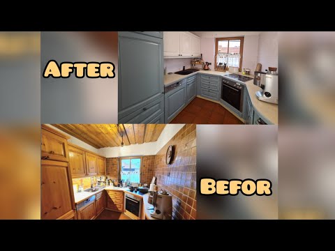 Видео: Переделка кухни. Покраска мебели и стен.