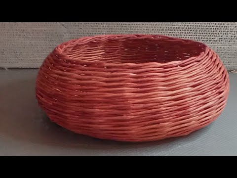 Видео: МК. Корзина-Пузатик из бумажной лозы . #1.