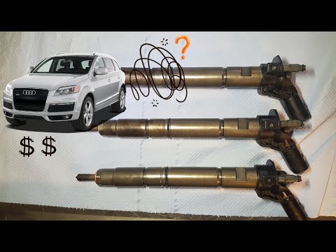Видео: Audi VW 3.0 TDI Шипящий, тикающий шум, утечка из уплотнений форсунок