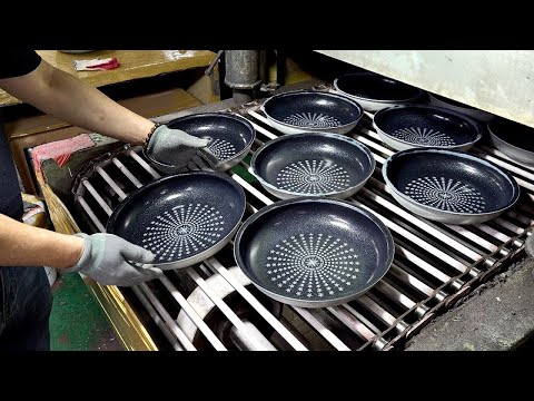 Видео: Корейская фабрика попроизводству сковород антипригарным покрытием  удивительный процесс производства