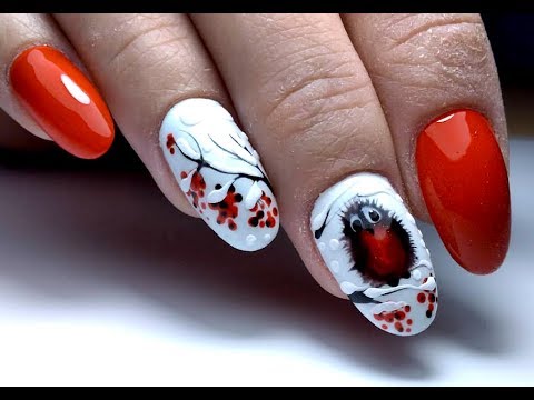 Видео: Красная Птичка Самый Крутой Зимний Дизайн Ногтей | The Coolest Winter Nail Design