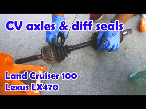 Видео: Замена мостов CV, сальников переднего дифференциала и масла в дифференциале на Land Cruiser 100 L...