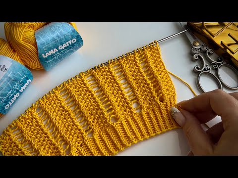 Видео: Вы удивитесь, как это КРАСИВО! 🤩🤩🤩 Жемчужная сеточка спицами! PURL LACE KNITTING PATTERN