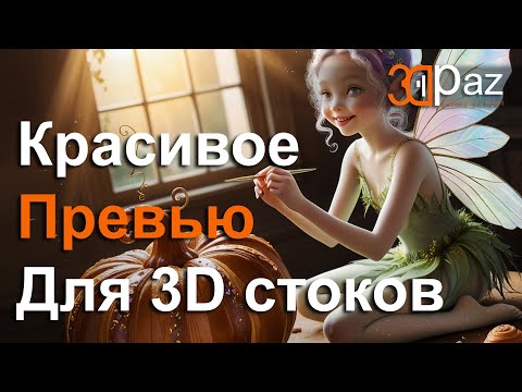 Видео: Создаем красивое превью для 3д стоков.