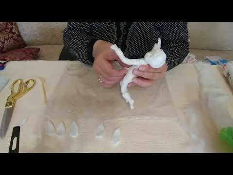 Видео: Ватная игрушка Фея.  Мастер класс. Часть 2. Одежда.