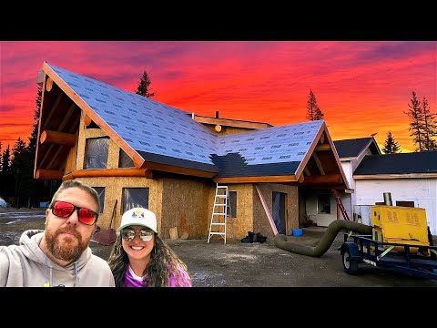Видео: Последний рывок перед зимой! Значительный прогресс в строительстве нашего гибридного бревенчатого...
