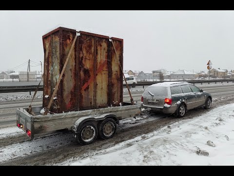 Видео: Перевозка жд контейнера на прицепе