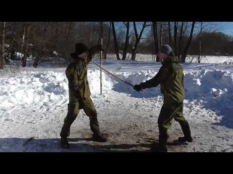 Видео: Фехтование шашкой. "Восьмерка" вразнобой. Ключ N10.