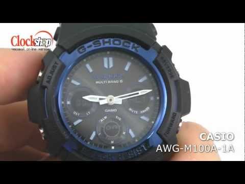 Видео: CASIO G-Shock AWG-M100A-1A с функцией быстрого перевода стрелок