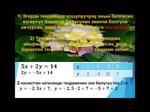Видео: АЛГЕБРА. ТЕМА: ЭКИ БЕЛГИСИЗДҮҮ СЫЗЫКТУУ ТЕҢДЕМЕ