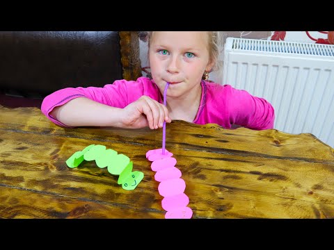 Видео: Гусеница Из Бумаги. Забавная Подвижная Игрушка. Поделки из бумаги