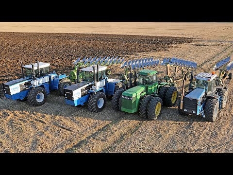 Видео: Вспашка с 1325 л.с. и 38 корпусами | Ford (Steiger) FW-30, FW-60, Versatile 946, John Deere 8850
