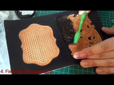 Видео: Покраска тиснения кожи антик пастой Fiebings/ Leather antiquing with Fiebings paste